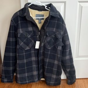 NWT Men’s Heavy Fleece Shearling Style Lined Shirt Jacket